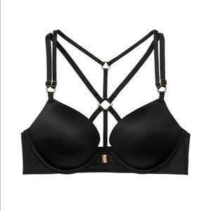 Victoria’s Bombshell Push-up O-ring Bra in Black.